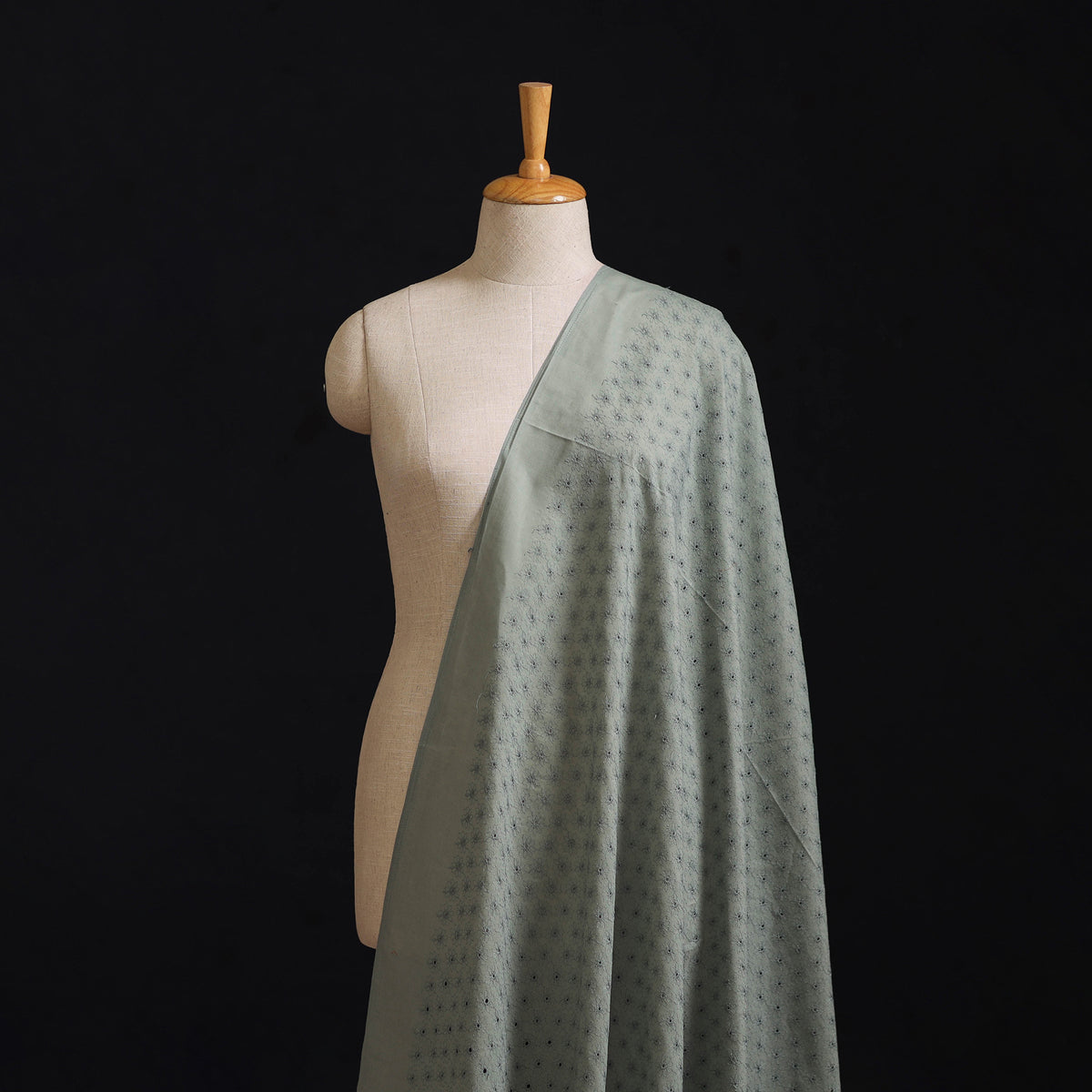 Floral Embroidered Cotton Hakoba Fabric 15