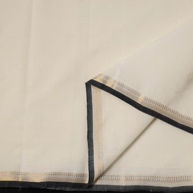 White - Handloom Mangalagiri Cotton Fabric with Zari Border 04