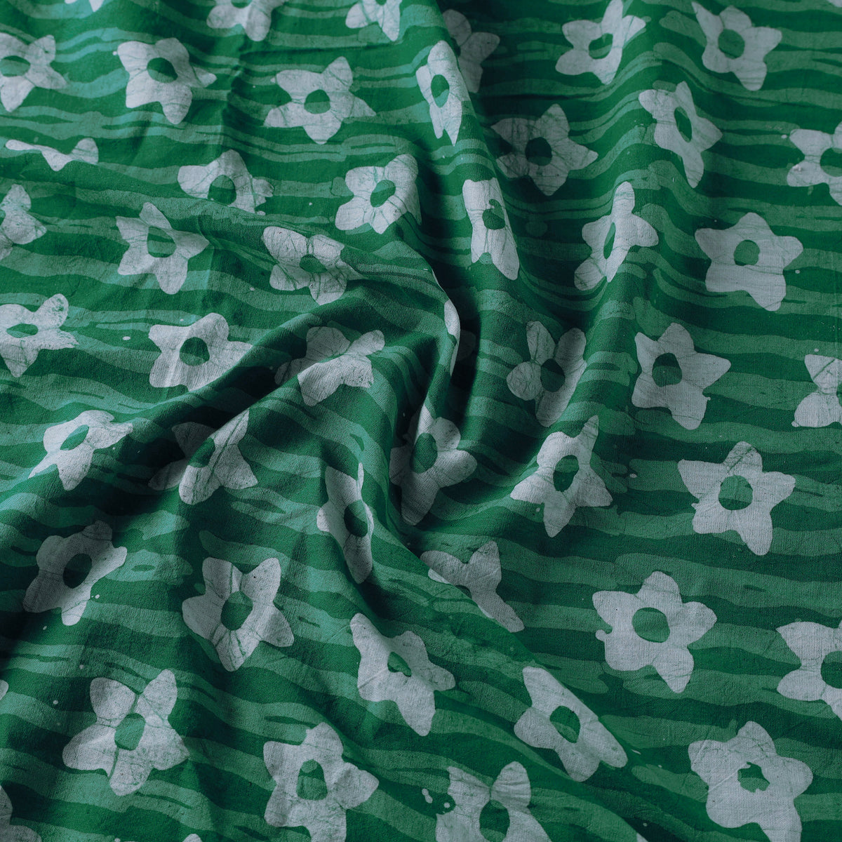 Green - Pure Cotton Batik Print Fabric 07