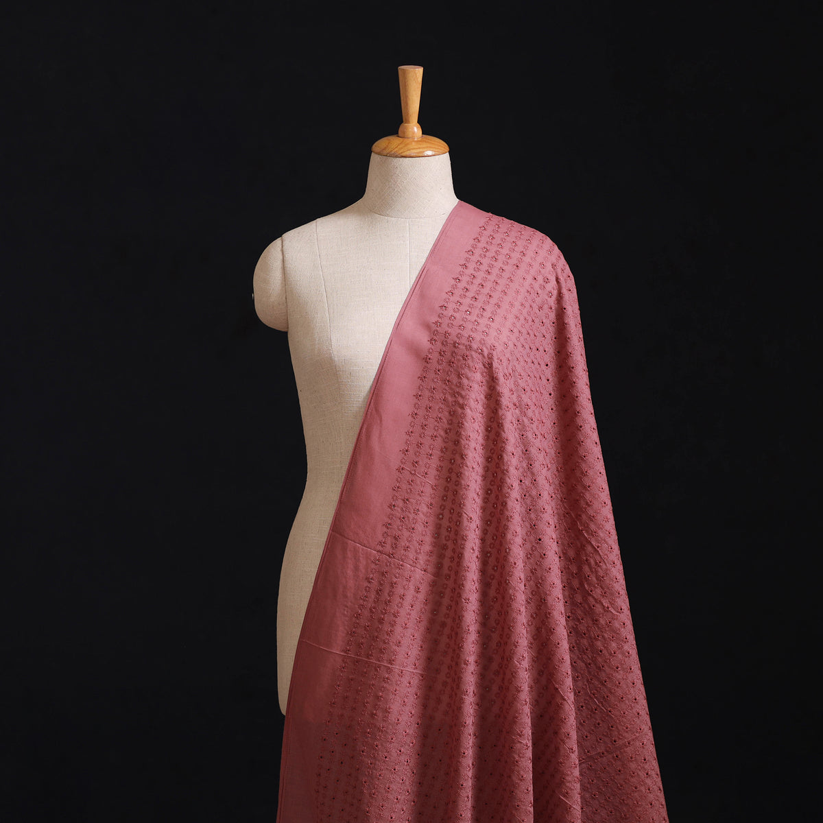 Floral Embroidered Cotton Hakoba Fabric 14
