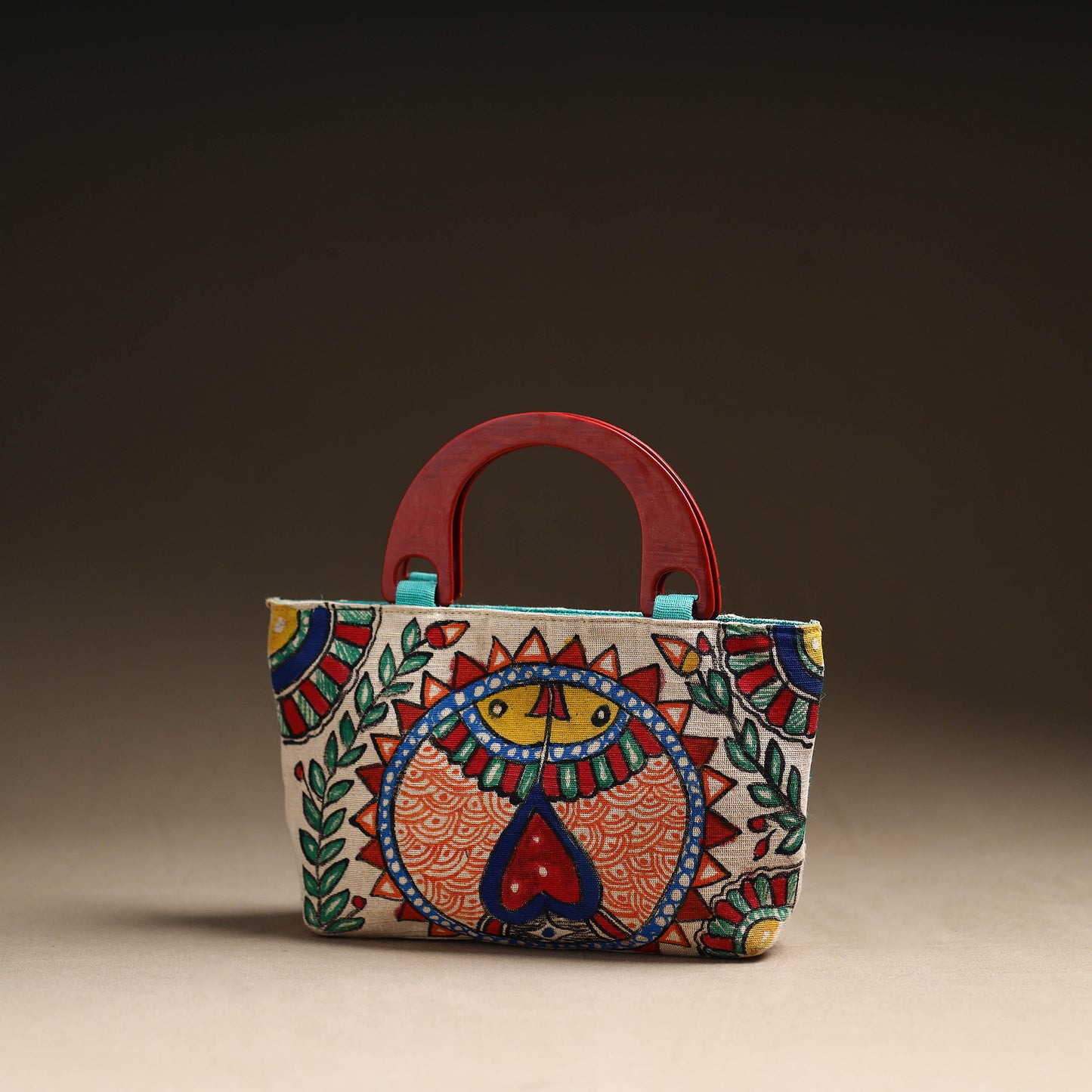 Multicolor - Madhubani Handpainted Jute Cotton Hand Bag 10
