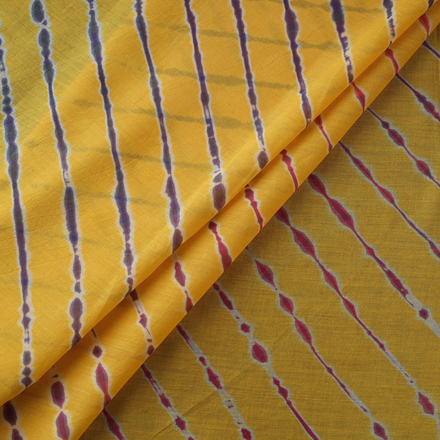 Yellow - Leheriya Tie-Dye Cotton Fabric 11