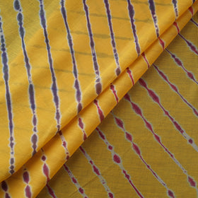 Yellow - Leheriya Tie-Dye Cotton Fabric 11