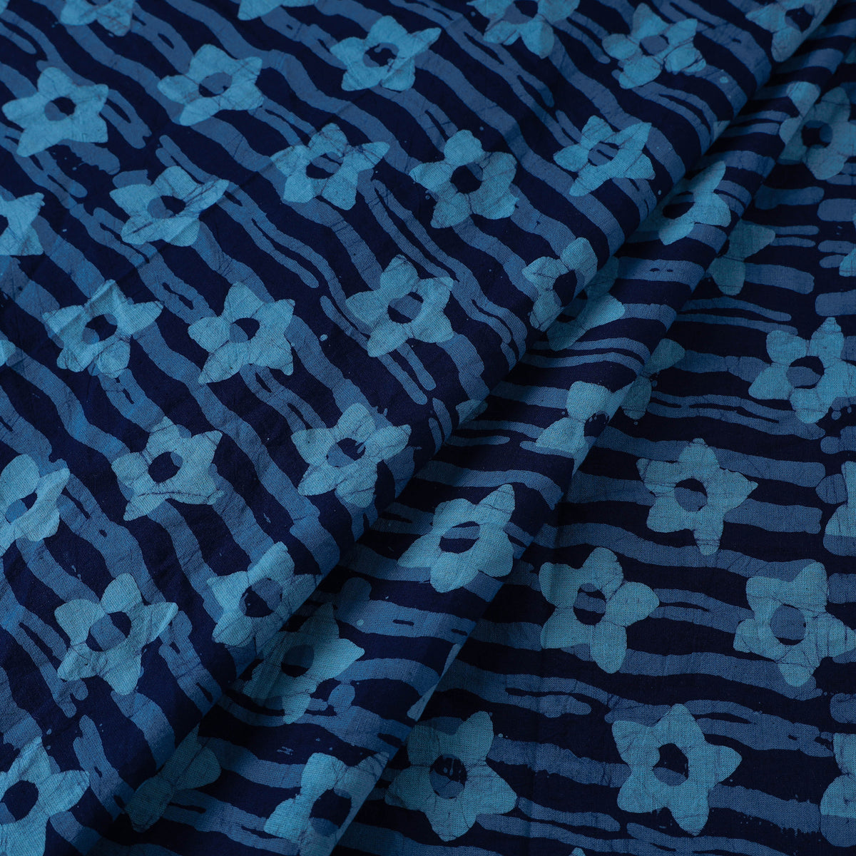 Blue - Pure Cotton Batik Print Fabric 08