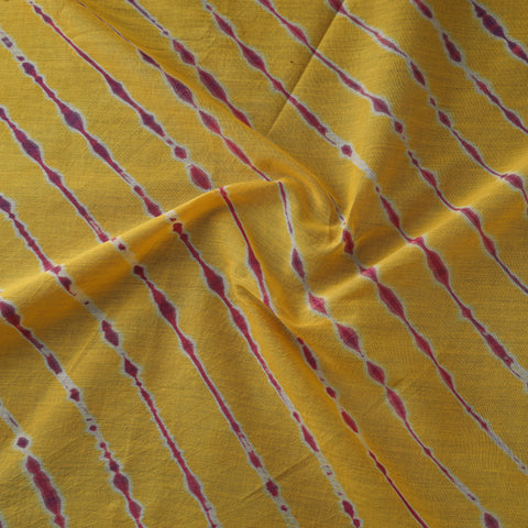 Yellow - Leheriya Tie-Dye Cotton Fabric 11