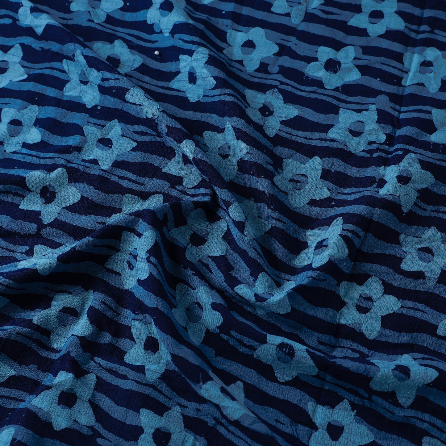 Blue - Pure Cotton Batik Print Fabric 08