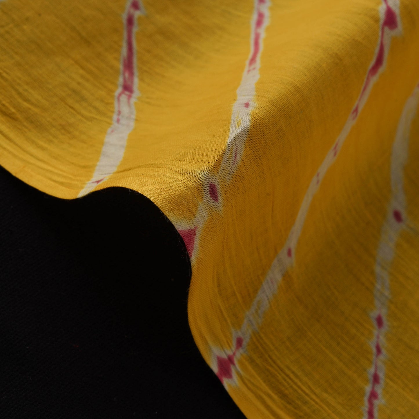 Yellow - Leheriya Tie-Dye Cotton Fabric 11