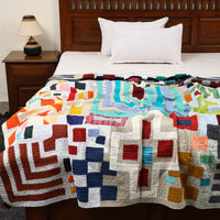 Tagai Patchwork Quilt / Gudri / Blanket (90 X 63 in) 04