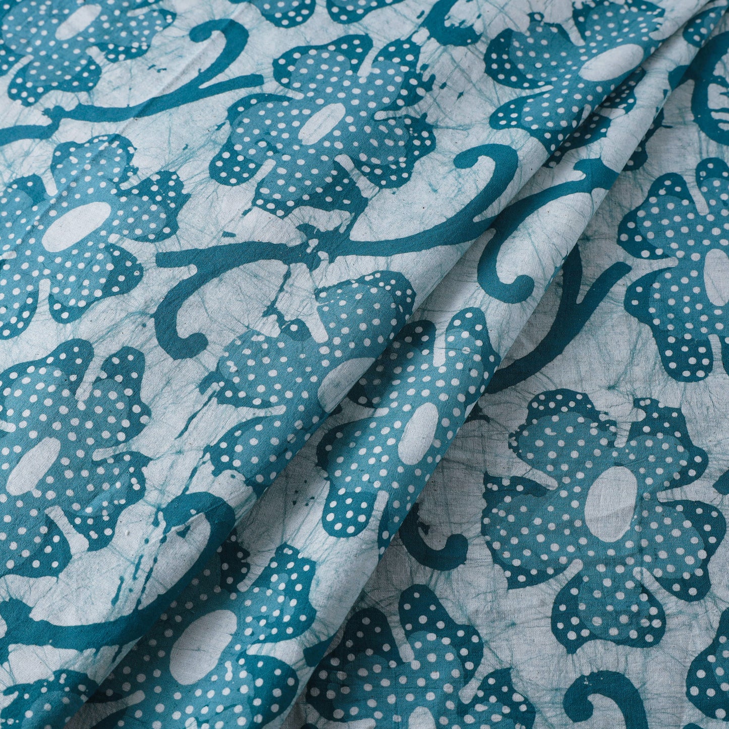 Blue - Pure Cotton Batik Print Fabric 10