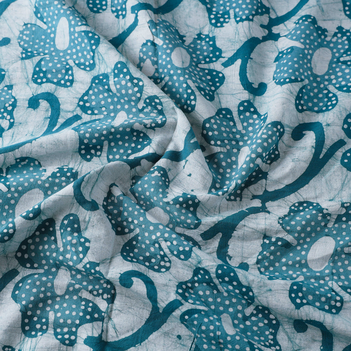 Blue - Pure Cotton Batik Print Fabric 10