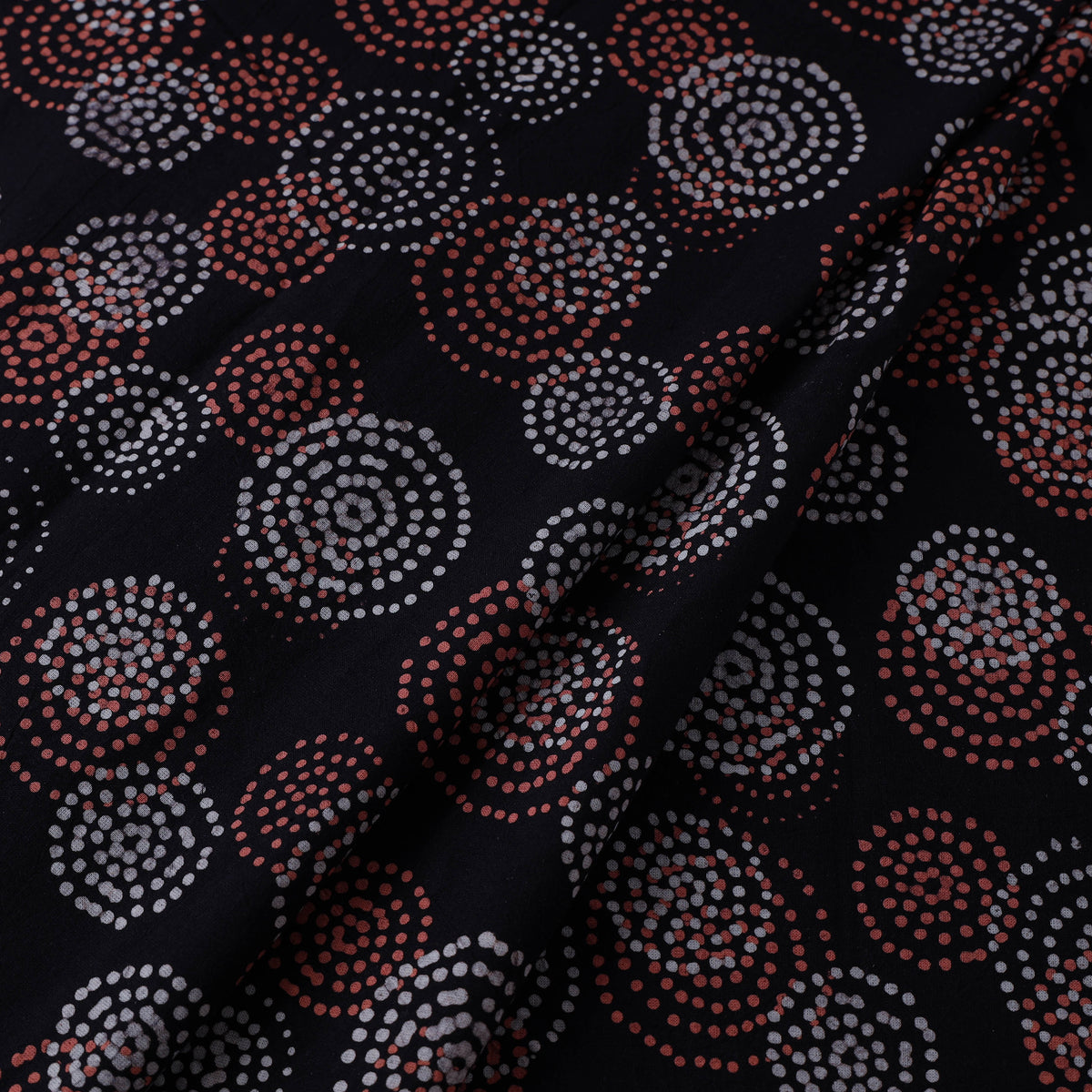 Black - Pure Cotton Batik Print Fabric 12