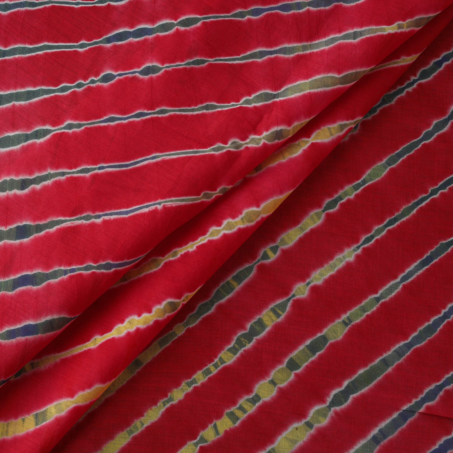 Red - Leheriya Tie-Dye Cotton Fabric 13
