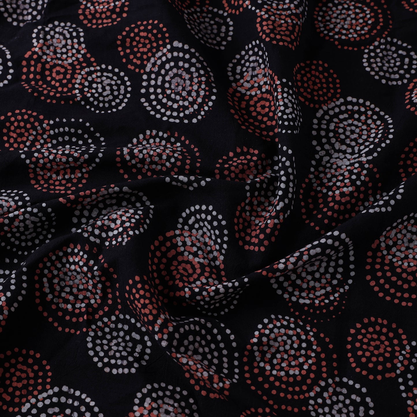 Black - Pure Cotton Batik Print Fabric 12