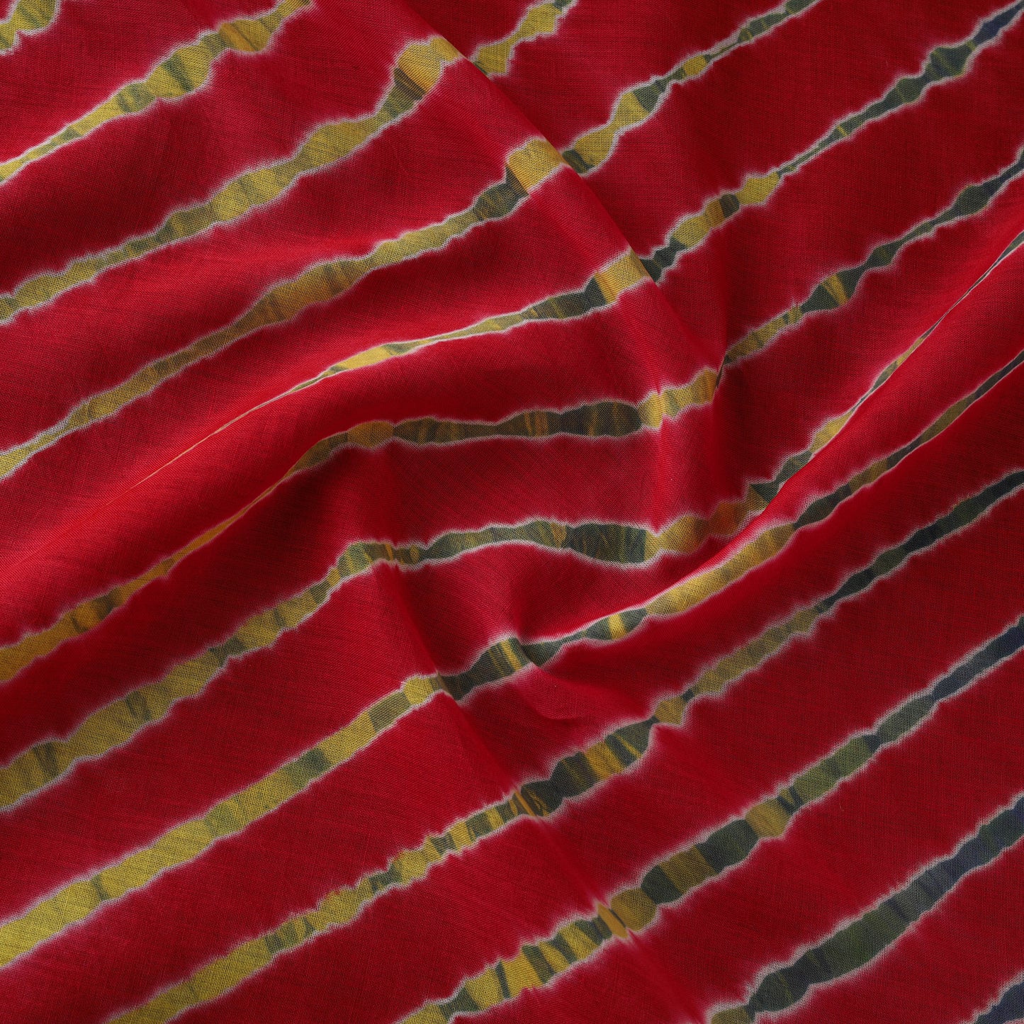 Red - Leheriya Tie-Dye Cotton Fabric 13