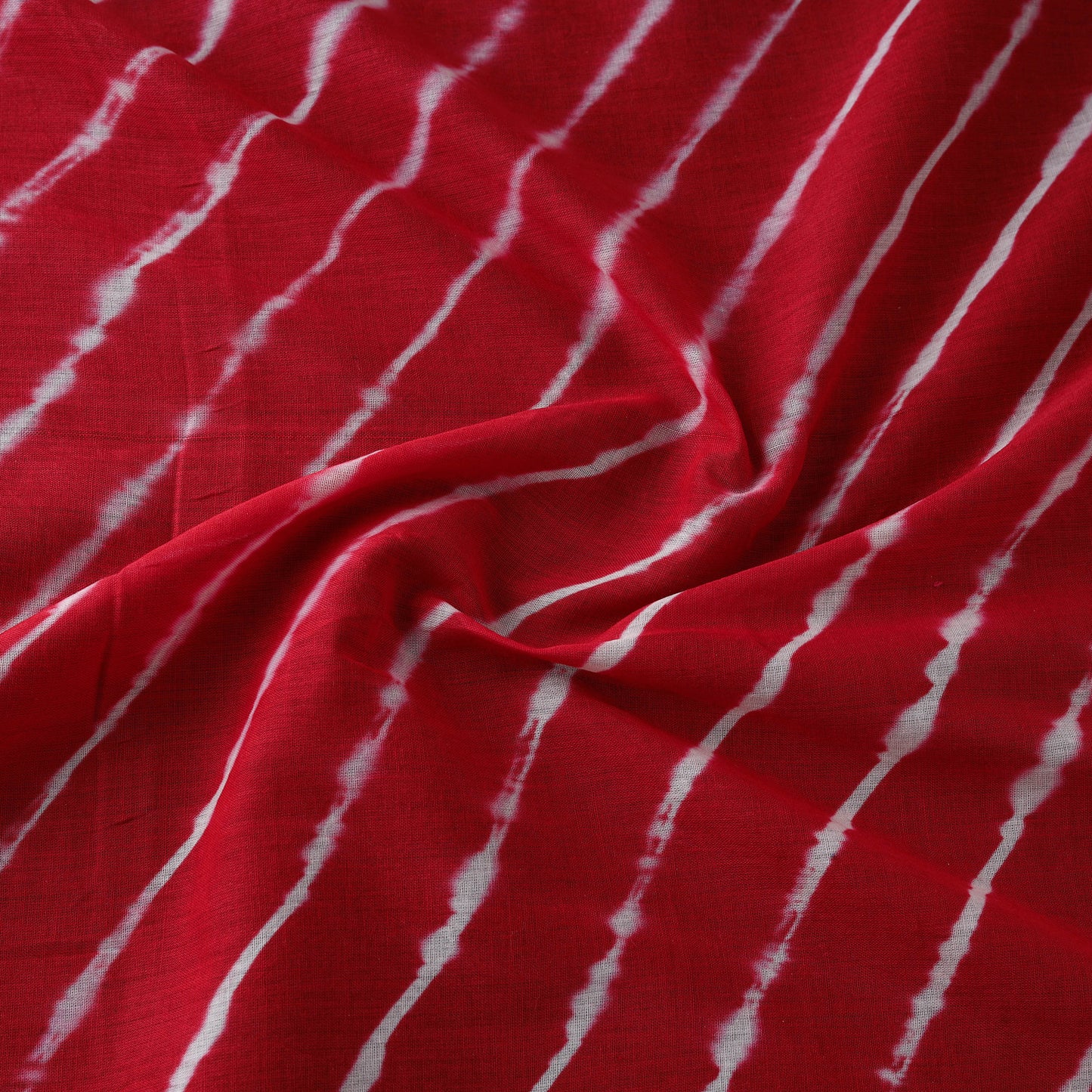 Red - Leheriya Tie-Dye Mul Cotton Fabric 14