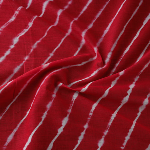 Red - Leheriya Tie-Dye Cotton Fabric 14
