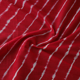 Red - Leheriya Tie-Dye Mul Cotton Fabric 14