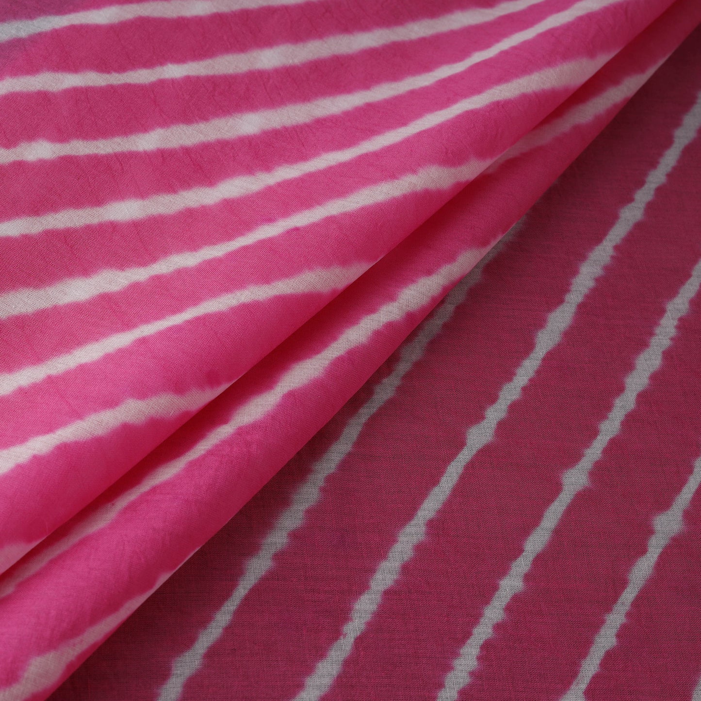 Pink - Leheriya Tie-Dye Mul Cotton Fabric 15