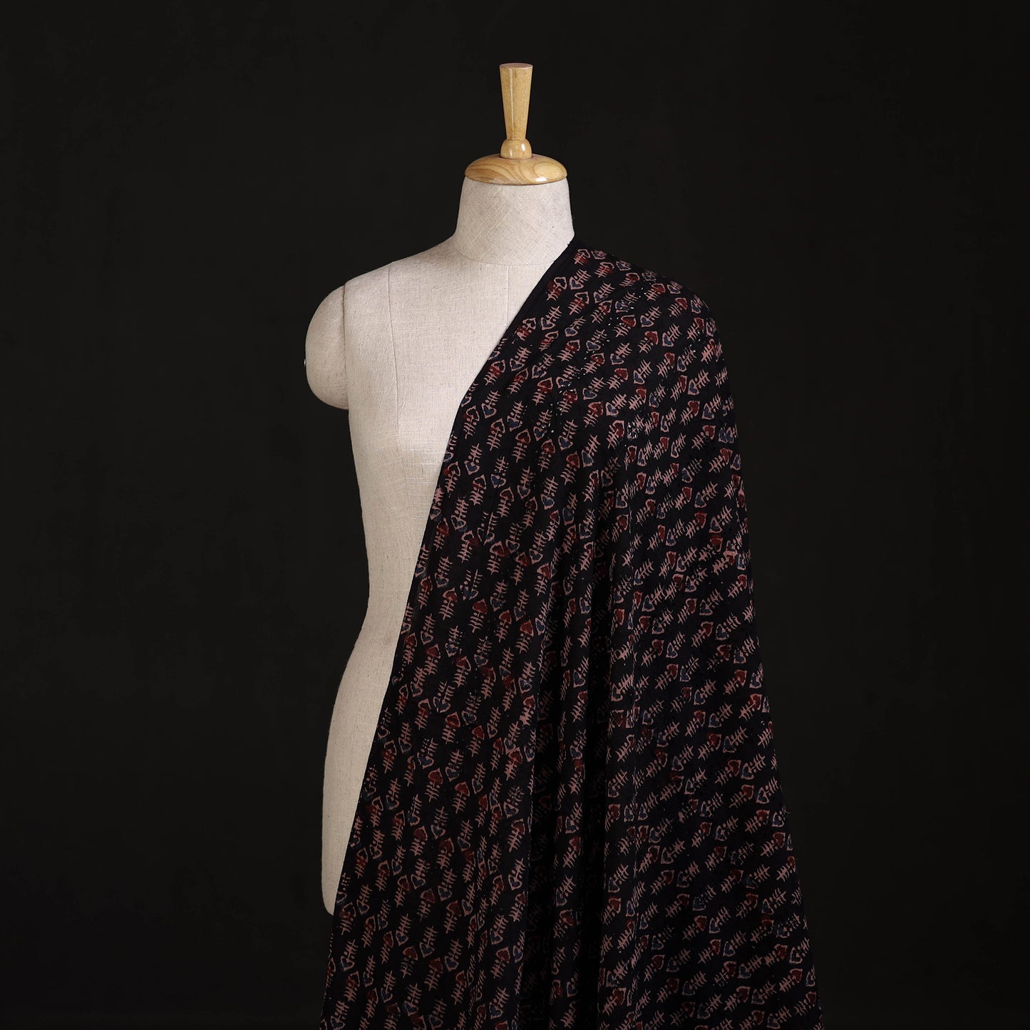 Ajrakh Hand Block Print Natural Dyed Cotton Hakoba Fabric 34
