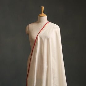 White - Handloom Mangalagiri Cotton Fabric with Zari Border 01