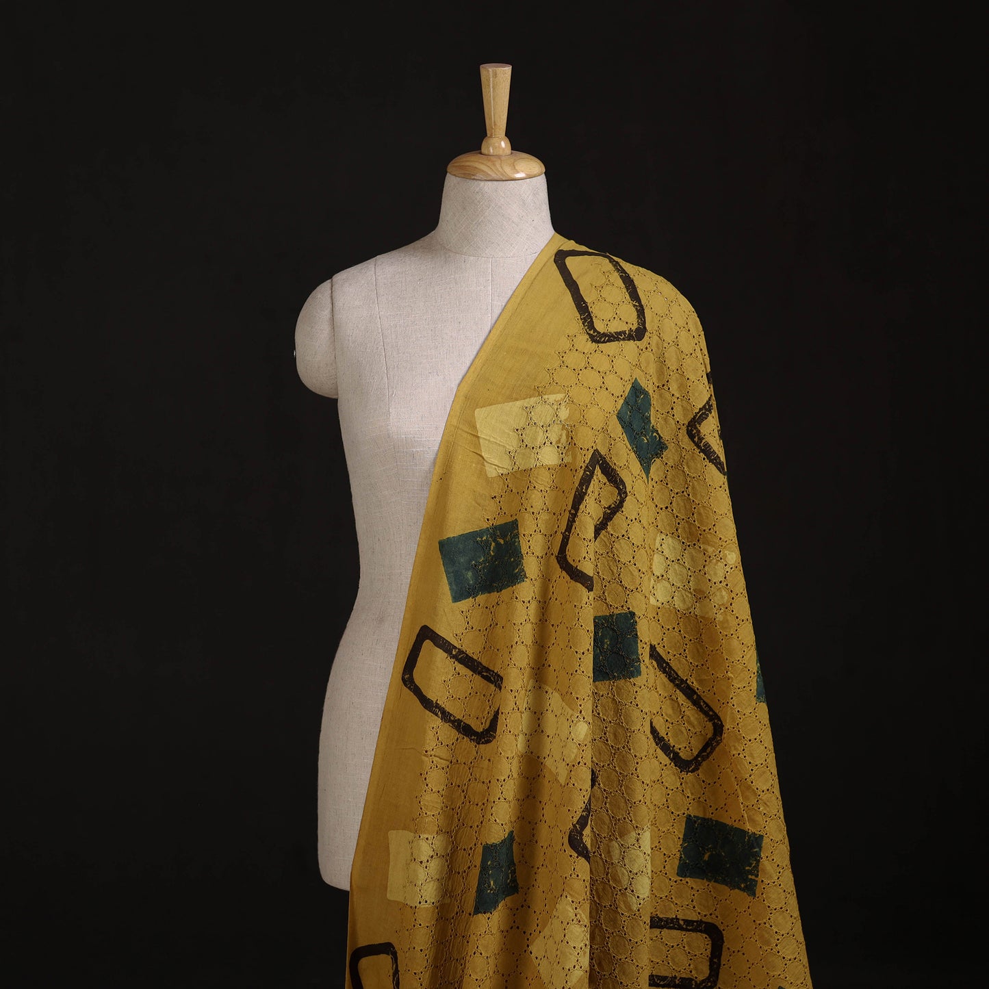 Ajrakh Hand Block Print Natural Dyed Cotton Hakoba Fabric 23