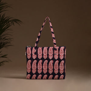 Black - Handcrafted Quilted Handbag 14