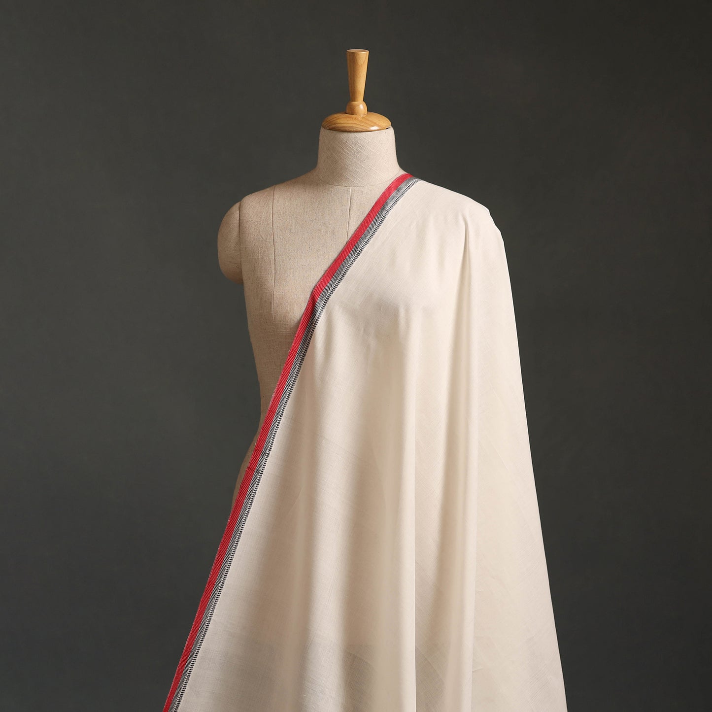 Handloom Mangalagiri Cotton Fabric with Thread Border 07