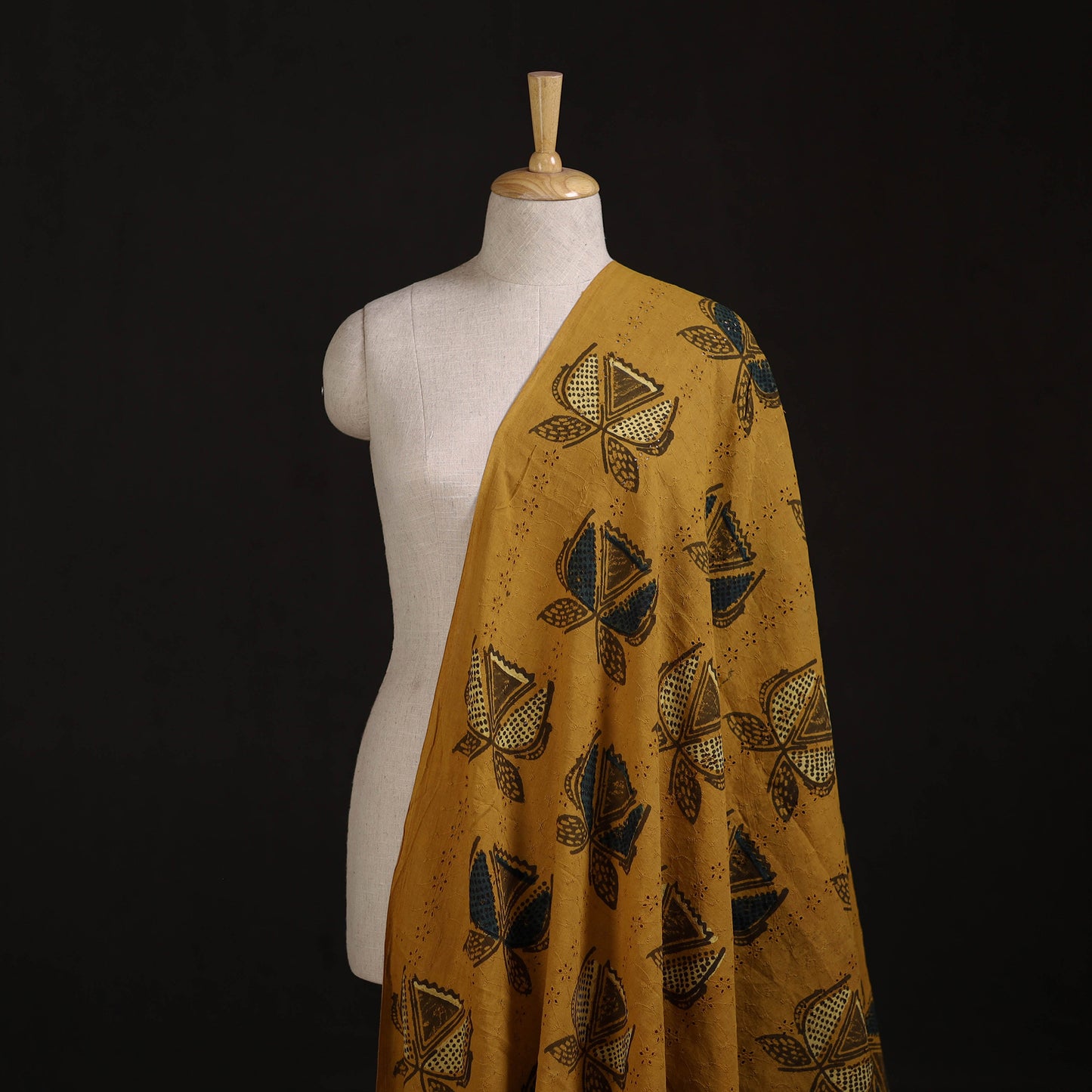 Ajrakh Hand Block Print Natural Dyed Cotton Hakoba Fabric 21