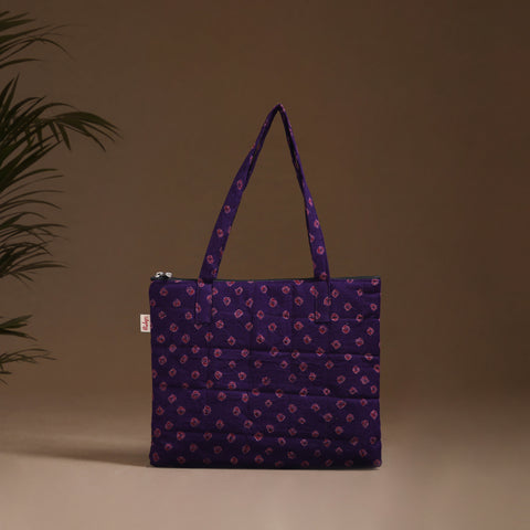 Blue - Handcrafted Quilted Handbag 16