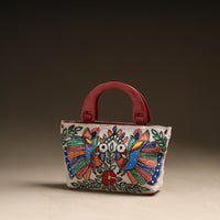 Madhubani Handpainted Jute Cotton Hand Bag 20