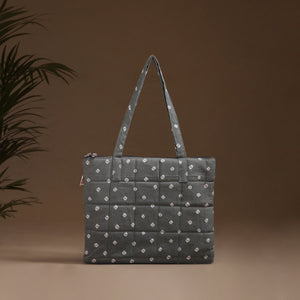 Grey - Handcrafted Quilted Handbag 17
