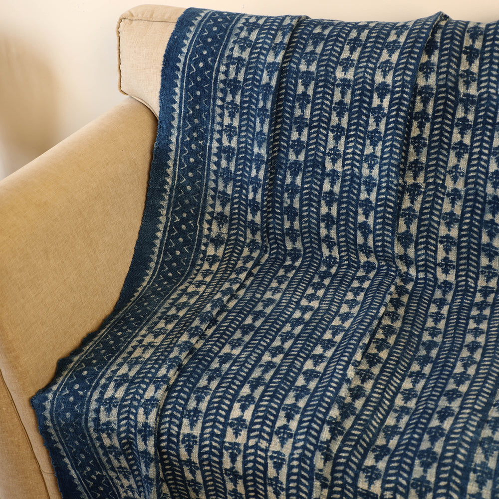 Handloom Jaipur Block Print Indigo Cotton Sofa Throw 03