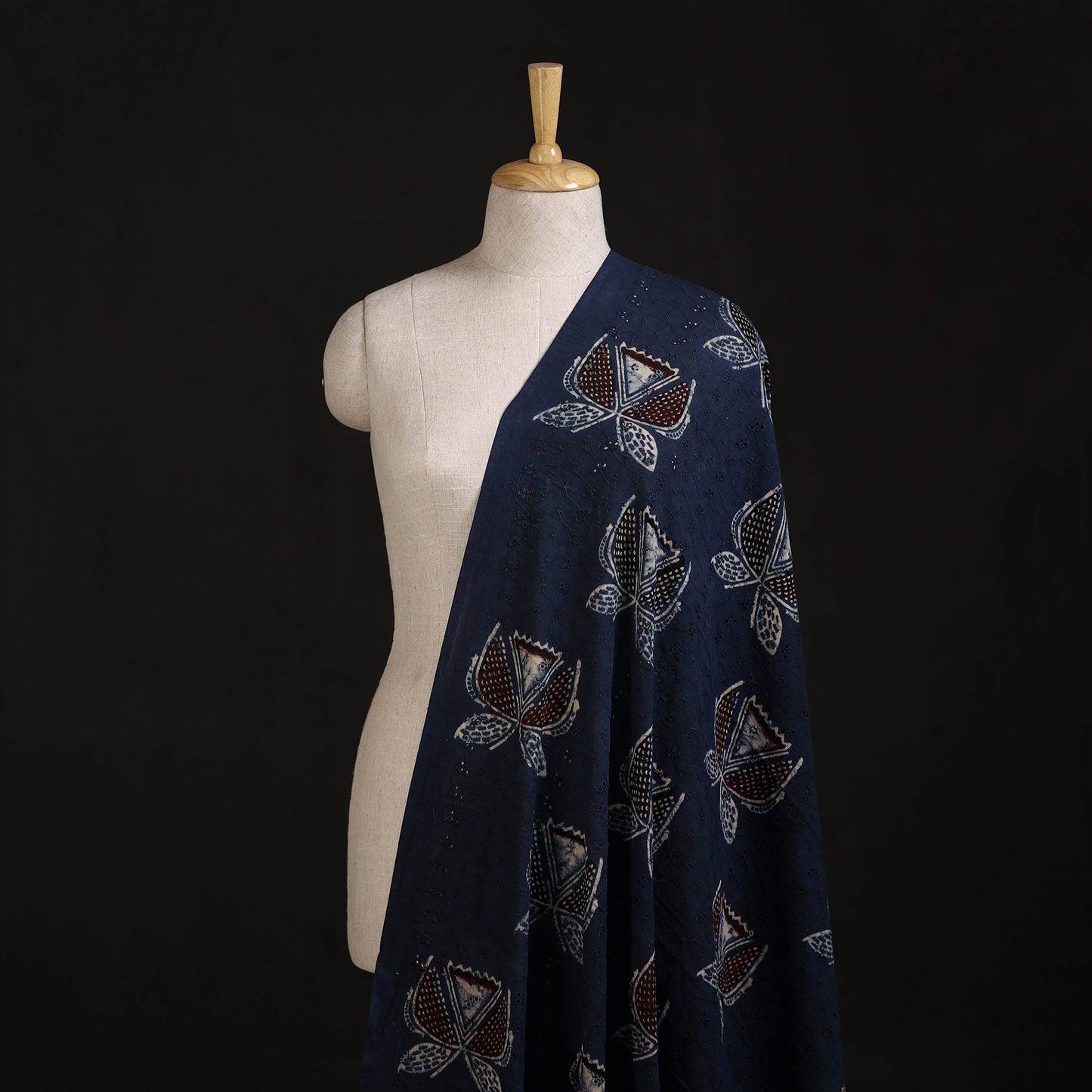 Ajrakh Hand Block Print Natural Dyed Cotton Hakoba Fabric 13