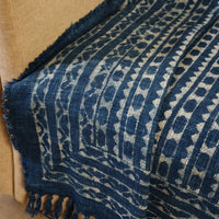 Handloom Jaipur Block Print Indigo Cotton Sofa Throw 04