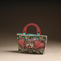 Madhubani Handpainted Jute Cotton Hand Bag 22