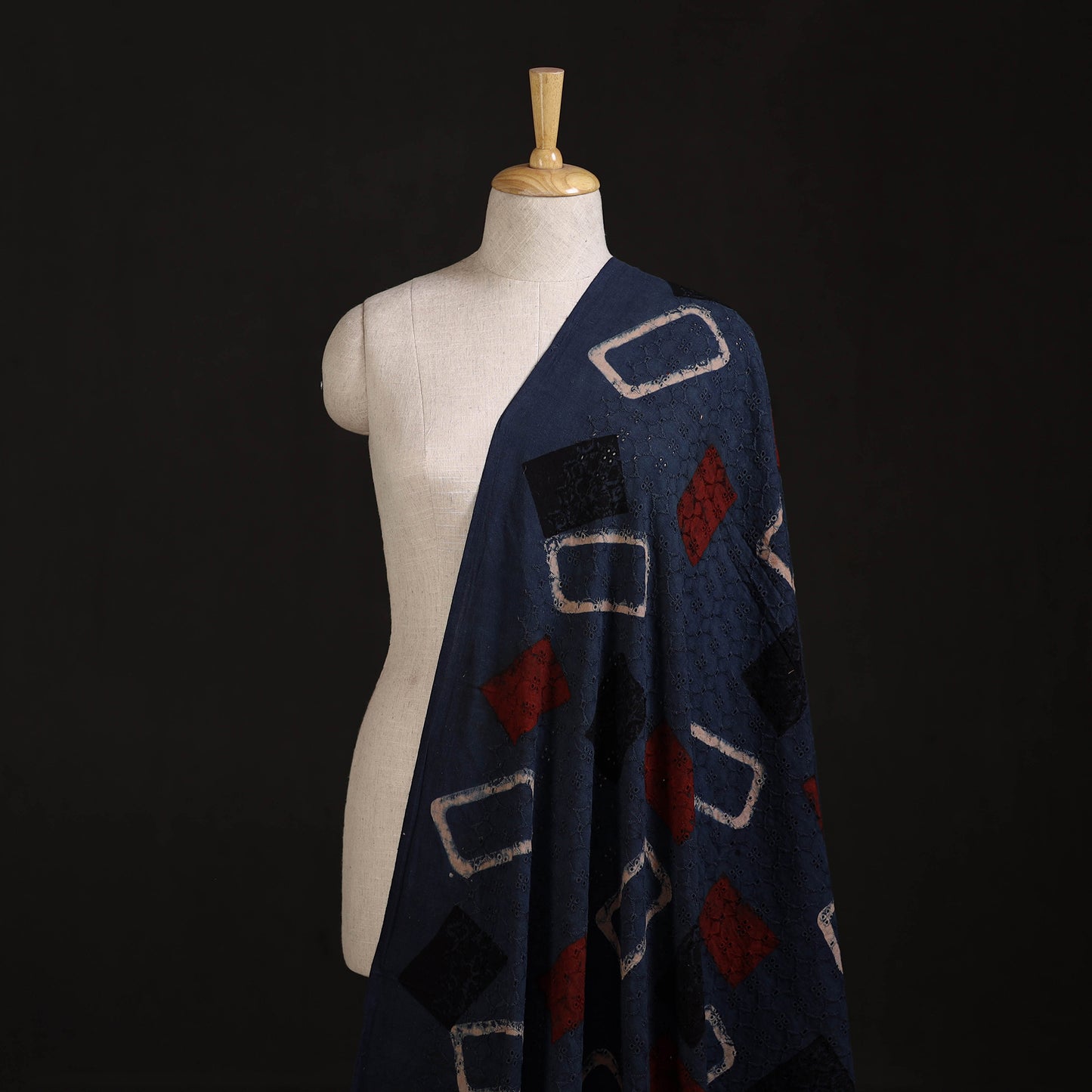 Ajrakh Hand Block Print Natural Dyed Cotton Hakoba Fabric 11