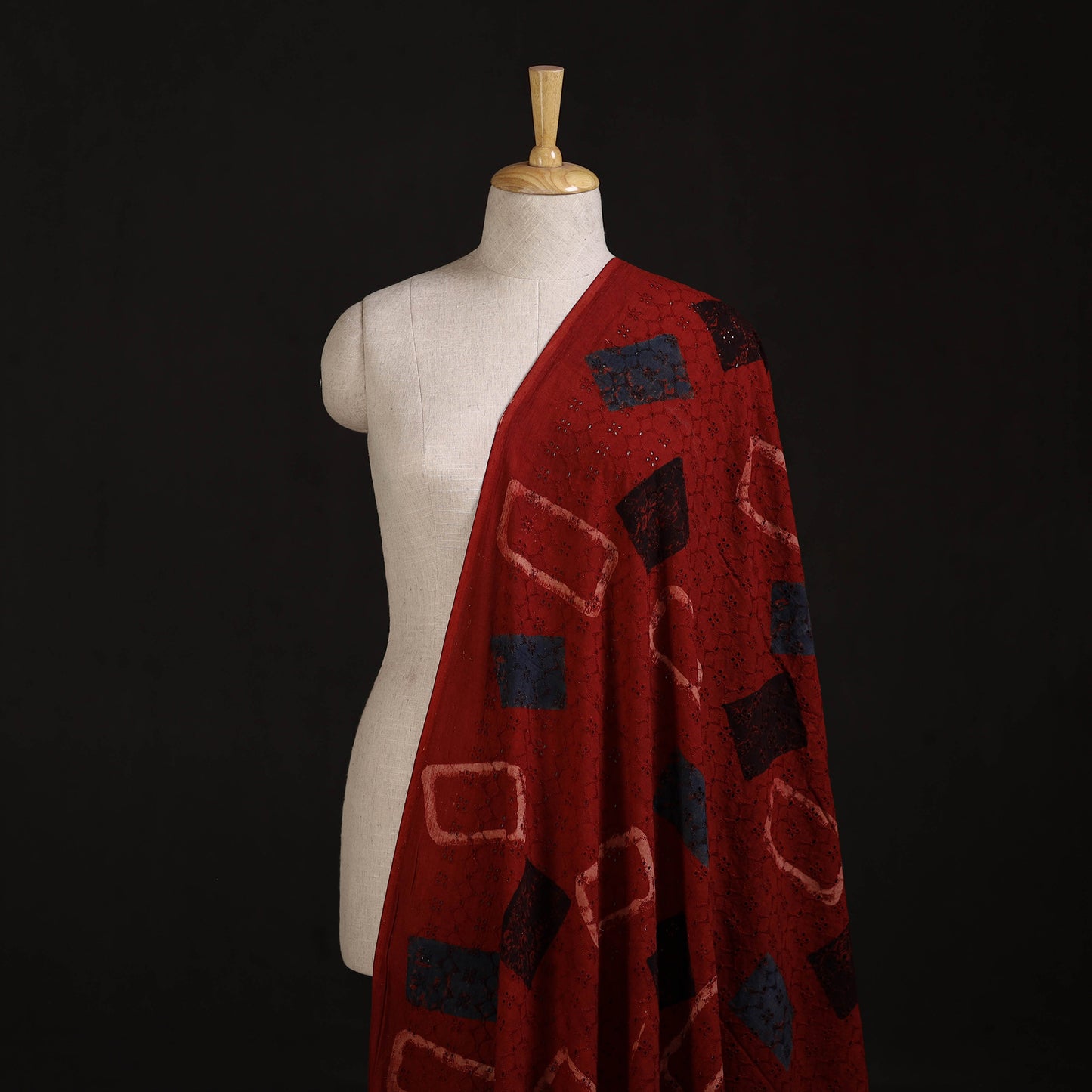 Ajrakh Hand Block Print Natural Dyed Cotton Hakoba Fabric 09