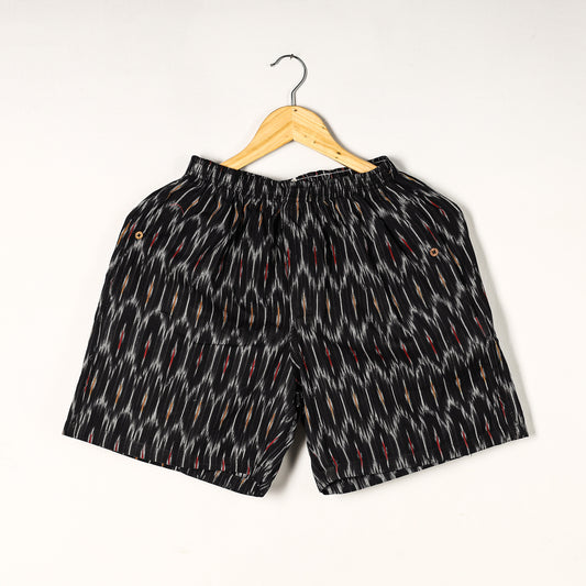 Black - Pochampally Ikat Cotton Unisex Boxer/Shorts