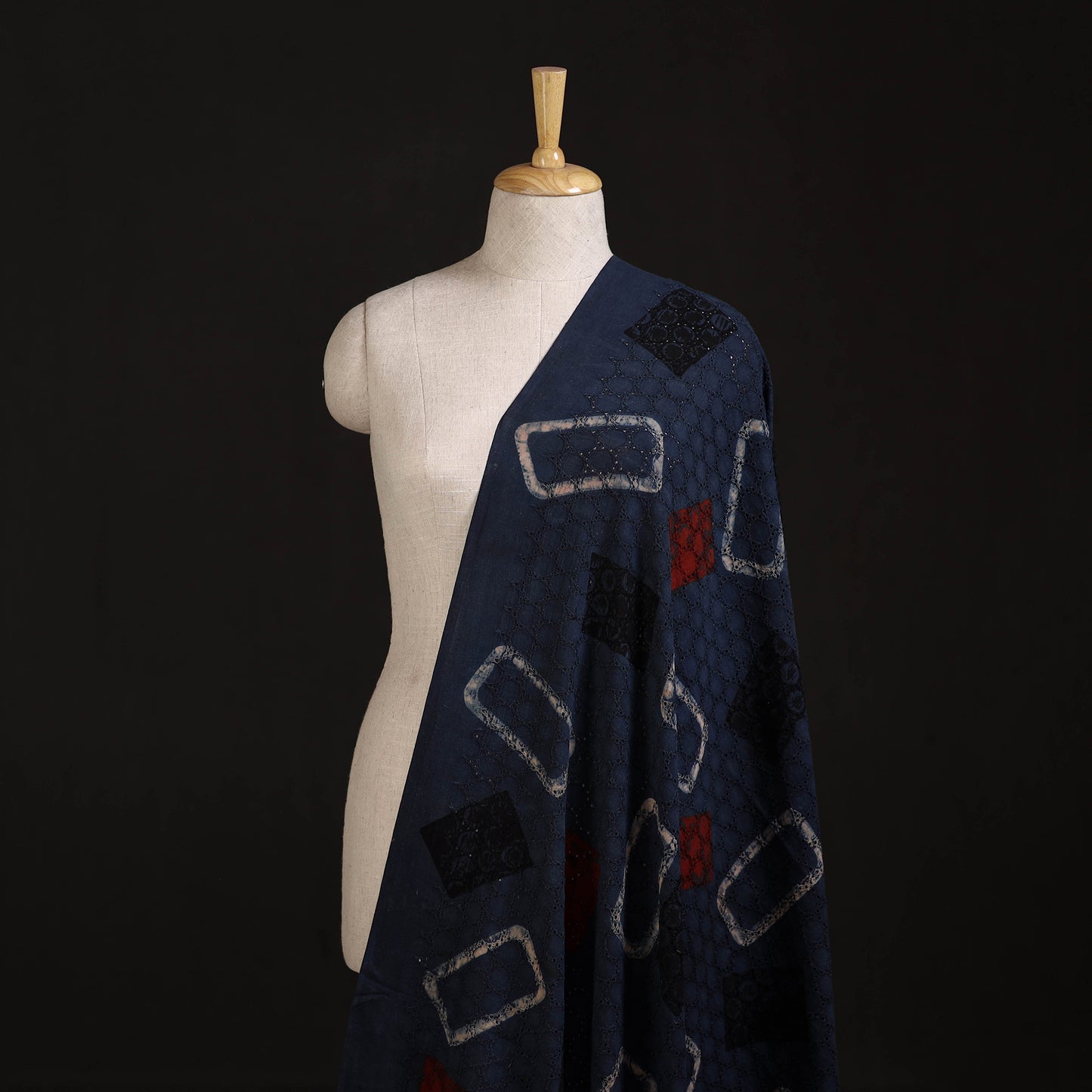 Ajrakh Hand Block Print Natural Dyed Cotton Hakoba Fabric 08