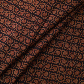 Black - Bagh Hand Block Print Natural Dyed Cotton Fabric 04