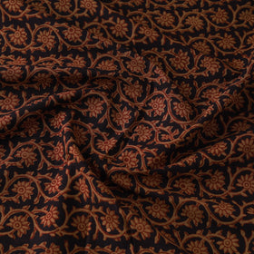 Black - Bagh Hand Block Print Natural Dyed Cotton Fabric 04