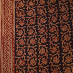 Black - Bagh Hand Block Print Natural Dyed Cotton Fabric 04
