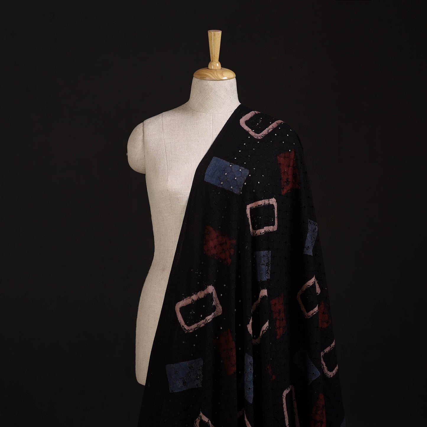 Ajrakh Hand Block Print Natural Dyed Cotton Hakoba Fabric 03