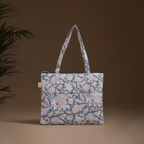 Grey - Handcrafted Quilted Handbag 25