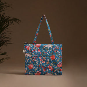 Blue - Handcrafted Quilted Handbag 26