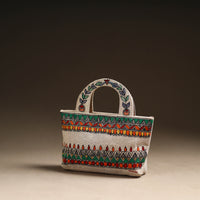 Madhubani Handpainted Jute Cotton Hand Bag 31