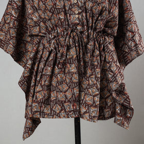  Bagru Block Printed Cotton Kaftan with Tie-Up Waist (Short) 
