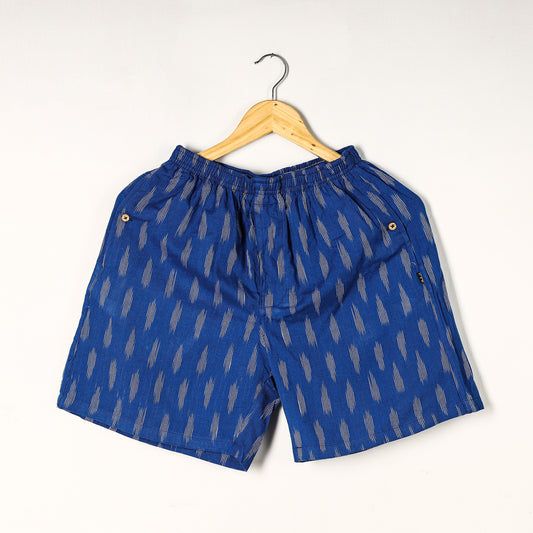 Blue - Pochampally Ikat Cotton Unisex Boxer/Shorts