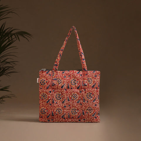 Red - Handcrafted Quilted Handbag 30