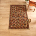 Warangal Handwoven Kalamkari Block Print Cotton Durrie / Carpet / Rug (4 x 6 Feet) 25